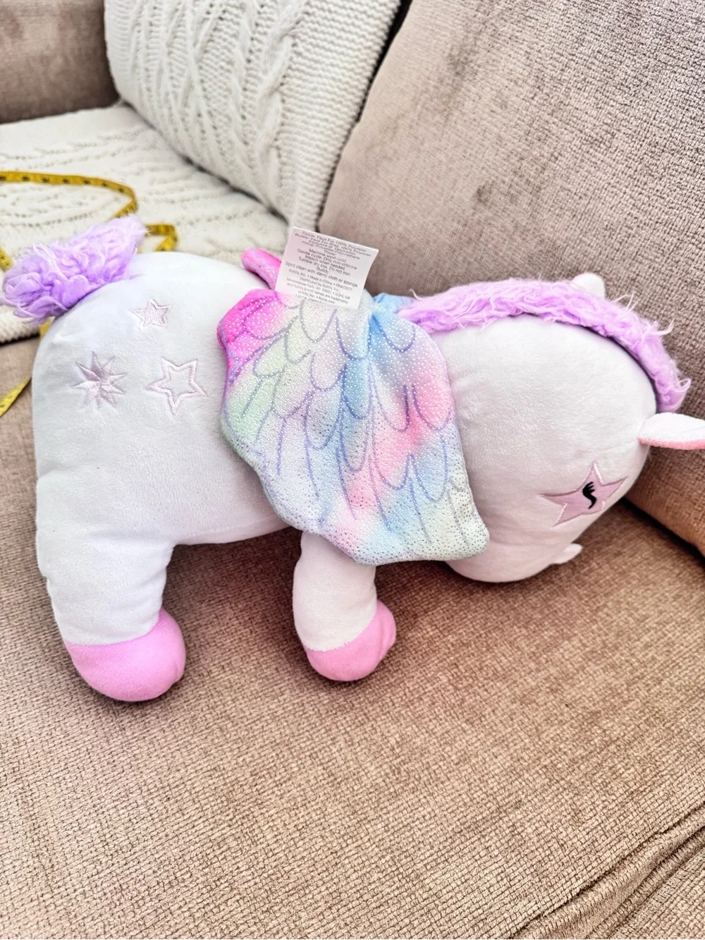 Plush Unicorn Winged Stuffed Toy - Purple & Pastel